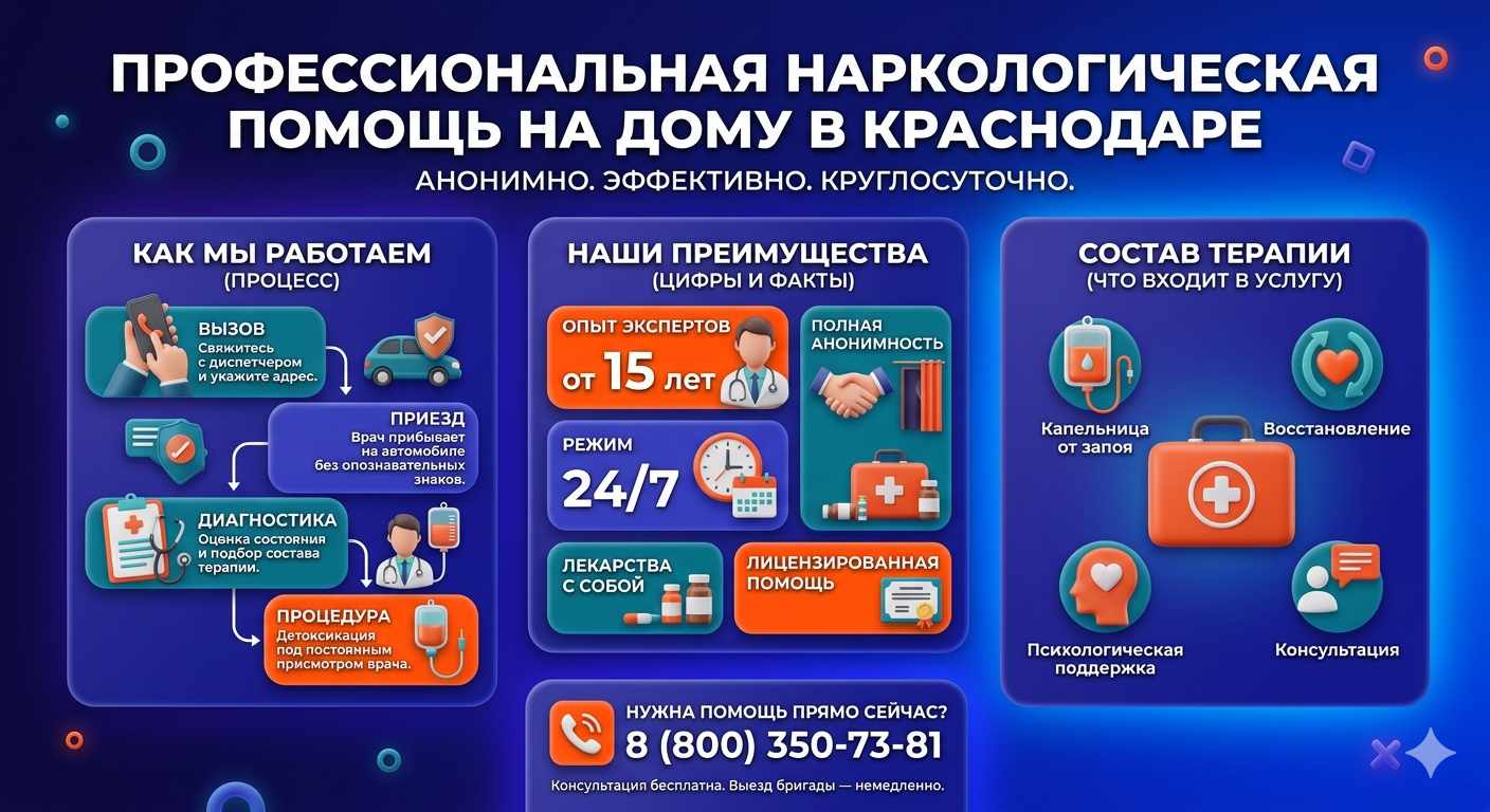 Инфографика о принципах лечения алкоголизма на дому в Шагонаре: этапы вызова нарколога, преимущества анонимной детоксикации и состав медицинской помощи.
